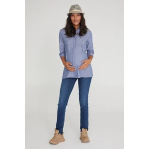 Slim Fit Likralı Hamile Jean Koyu Mavi Pantolon 1014