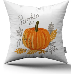 CANGO HOME Turuncu Halloween Balkabağı Desenli Dijital Baskılı Kırlent Kılıfı CGH756
