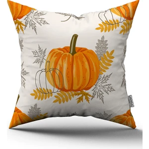 CANGO HOME Turuncu Halloween Balkabağı Desenli Dijital Baskılı Kırlent Kılıfı CGH759