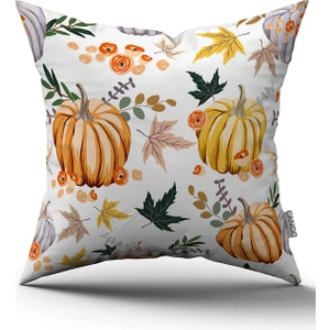 CANGO HOME Turuncu Halloween Balkabağı Desenli Dijital Baskılı Kırlent Kılıfı CGH767