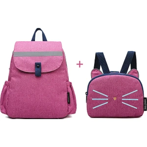 Büyük Kapasiteli Anne Çantası Su Geçirmez Çıkarılabilir Çekişli Ebeveyn-Çocuk Çantası Isı Yalıtımı Biberon Çantası - Pembe (Yurt Dışından)