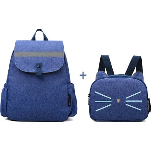 Büyük Kapasiteli Anne Çantası Su Geçirmez Çıkarılabilir Çekişli Ebeveyn-Çocuk Çantası Isı Yalıtımı Biberon Çantası - Mavi (Yurt Dışından)