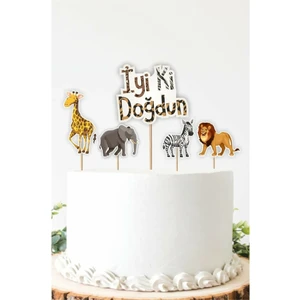 Neşeli Günlerim Safari Doğum Günü Pasta Süsü