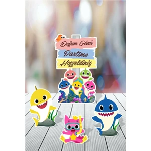 Neşeli Günlerim Baby Shark Ayaklı Pano Seti ( Masa Üstü ) ** Kalın Kağıt