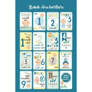 Neşeli Günlerim Erkek Bebek 16 'lı Anı Kartları