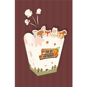 Neşeli Günlerim Orman Hayvanları Konseptli Popcorn Kutusu 8'li Paket