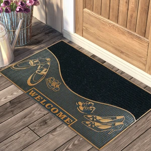 My Floor Welcome Yazılı Ayakkabı Desenli Toz Tutma Özellikli Kauçuk Kap...