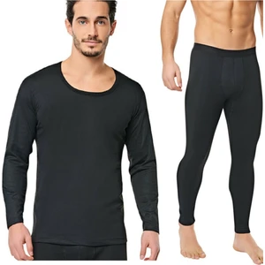Erkek Siyah Termal Takım Alt Üst Şardonlu
