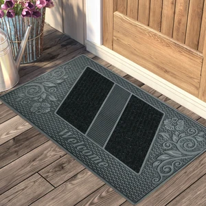 My Floor Welcome Yazılı Toz Tutma Özellikli Kauçuk Kapı Önü Paspası
