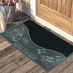 My Floor Welcome Yazılı Ayakkabı Desenli Toz Tutma Özellikli Kauçuk Kap...