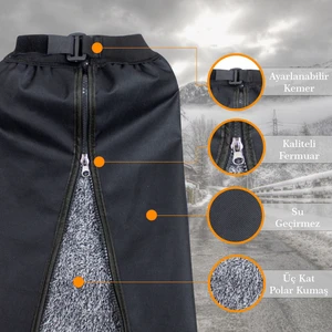 Ankaflex Motorcu Kurye Yağmurluk Polarlı Su ve Rüzgar Geçirmez Yandan Fermuarlı Pantolon
