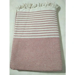 Pamuklu Kaymaz Hasır Dokuma Koltuk-Çekyat Örtüsü (180X220)-KIREMIT