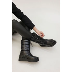 Merve Baş Kadın Siyah Rugan Kar Botu