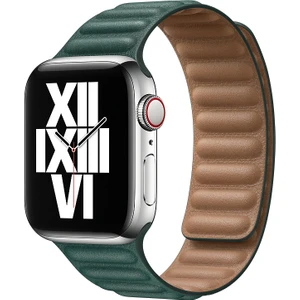 Apple Watch Uyumlu 7 41 mm Manyetik Baklalı Model Deri Kayış Kordon