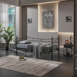 Daily Daybed Tek Kişilik Sedir Divan Metal Karyola Siyah