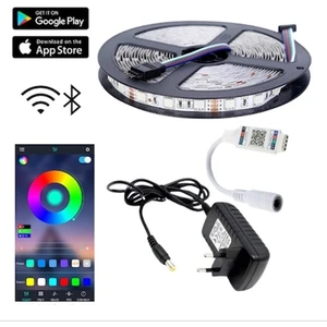 Bluetooth Özellikli Rgb Şerit LED 10 Metre 5050 Dış Mekan Silikonlu 3 Çip Sese ve Müziğe Duyarlı