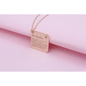 Silver And Silver 925 Ayar Gümüş Rose Kız Kardeş Sözlük Kolye