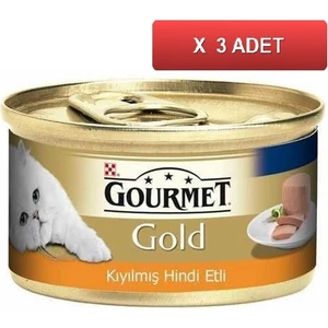 Gourmet Gold Kıyılmış Hindi Etli Kedi Konservesi 85 gr x 3