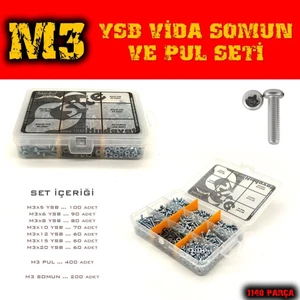 Site Hırdavat - 1140 Parça M3 Ysb Vida Somun ve Pul Seti