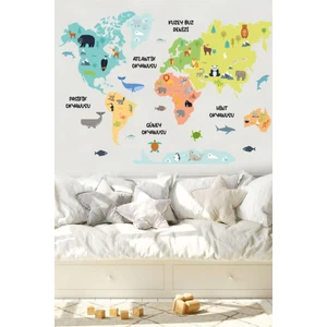 Duende Sticker Dünya Haritası Duvar Stickerı Yeşil