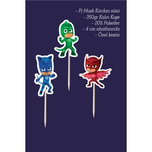 Neşeli Günlerim Pj Mask Kürdan Süsü Kağıt Figür Objeler