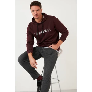Pamuklu Baskılı Kapüşonlu Slim Fit Sweat Erkek Sweat 5905238