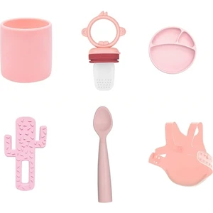 Oioi 6'lı Set Bardak Pembe, Püre Pembe, Tabak Pembe, Kaktüs Pembe, Kaşık Pembe, Önlük Pembe