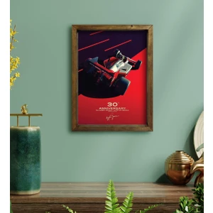 Bk Gift Formula 1 Tasarımlı Doğal Masif Ahşap Çerçeveli Tablo 30X40CM-6
