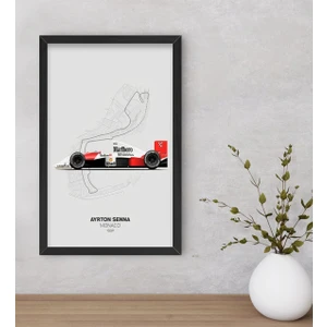 Bk Gift Formula 1 Tasarımlı Dekoratif Ahşap Siyah Çerçeveli Tablo-14