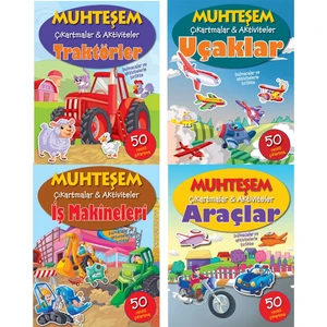 Muhteşem Çıkartmalar Araçlar (4 Kitap)