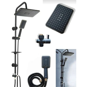 Armilla Armatür Siyah Robot Yağmurlama Tepe Duş Seti Eng