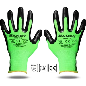 BADEM10 Handy Hn-16 Nitril Kaplama Iş Eldiveni Sanayi Inşaat Usta Eldiven 10/xl (1 Çift)
