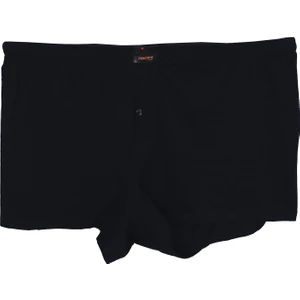 Erkek Büyük Beden Battal Boy Penye Boxer Düz Siyah