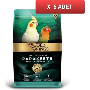 Gold Wings Premium Paraket Tropikal Kuş Yemi 1 kg 5 Paket
