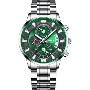 Chronograph Erkek 2382 Yeşil Su Geçirmez Paslanmaz Çelik Saat (Yurt Dışından)