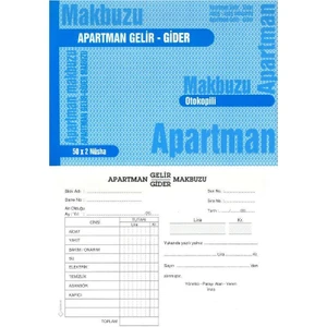 Apartman Makbuzu Otokopili 2-50 Gürmat Apartman Gelir Gider Makbuzu Kendinden Karbonlu 50 Sayfa 1 Adet