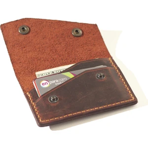 Hi Leather Risus Kapaklı Hakiki Deri Minimal Cüzdan