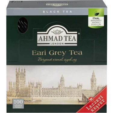 Ahmad Tea Earl Grey 100'LÜ Bardak Poşet 2 x 100 gr Bergamot Aromalı Siyah