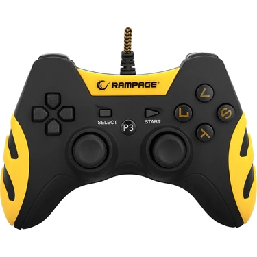 Rampage SG-R218  PS3/ PC X INPUT Sarı Renk  USB 1.8m Hasır Kablolu Oyun Kolu