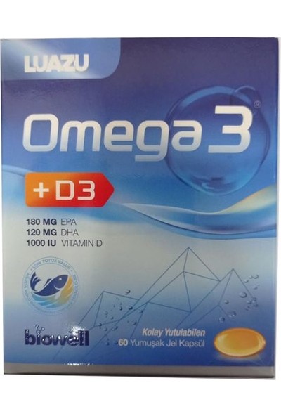 Biowell Luazu Omega3 + D3 60 Yumuşak Jel Kapsül