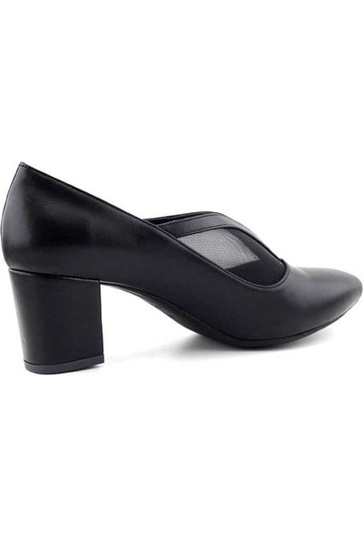 Demirtaş 522 Kadın Siyah 6 cm Topuk Günlük Fileli Ayakkabı