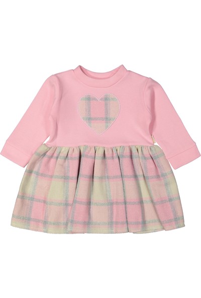 Naf Naf Kalpli Kız Çocuk Pembe Renk Ekose Elbise 207905