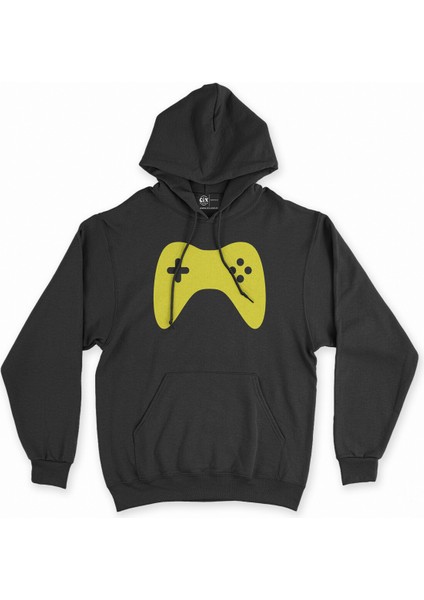 Cix Sarı Joystick Siyah Kapşonlu Sweatshirt Hoodie