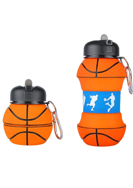 550ml Basketbol Şeklinde Çocuk Su Matarası - Turuncu (Yurt Dışından)