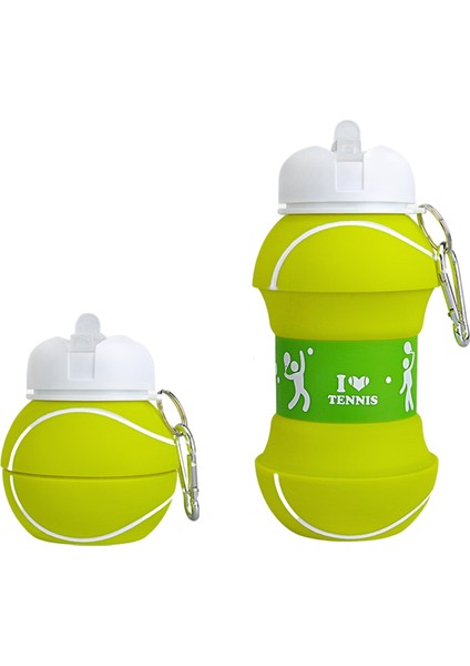 Çocuk Su Kupası Taşınabilir Damla Geçirmez ve Sızdırmaz Silikon Katlanır Su Şişesi Tenis 550 ml (Yurt Dışından)