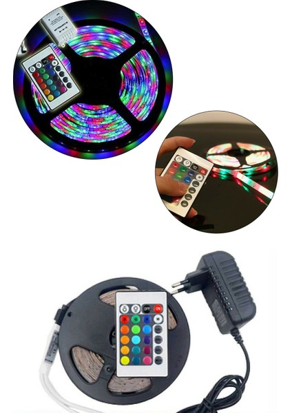 LED Animasyonlu Tak Çalıştır Kumandalı Trafolu Rgb Şerit Işık