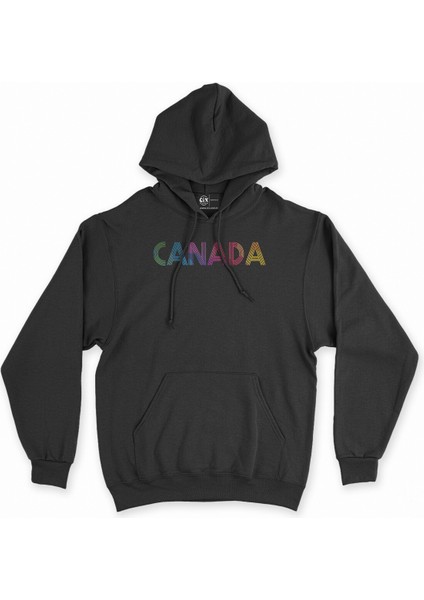 Cix Kanada Siyah Kapşonlu Sweatshirt Hoodie