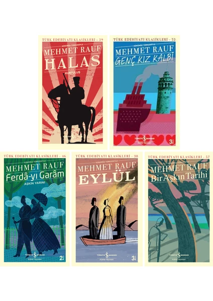 Eylül - Halas - Genç Kız Kalbi - Ferda - Yı Garam - Bir Aşkın Tarihi - Mehmet Rauf - 5 Kitap