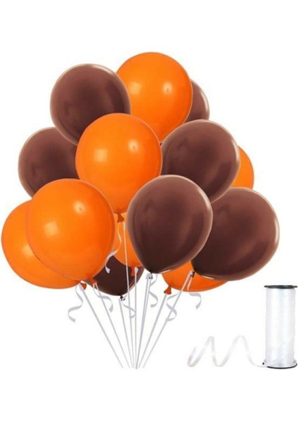 Kahverengi Turuncu Metalik Balon 50 Adet