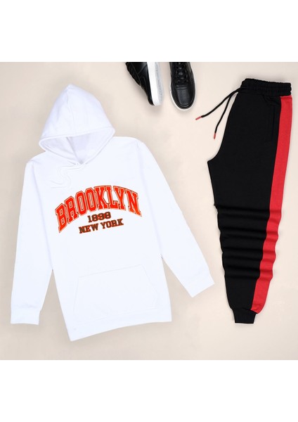 Beyaz Brooklyn Eşofman Takımı